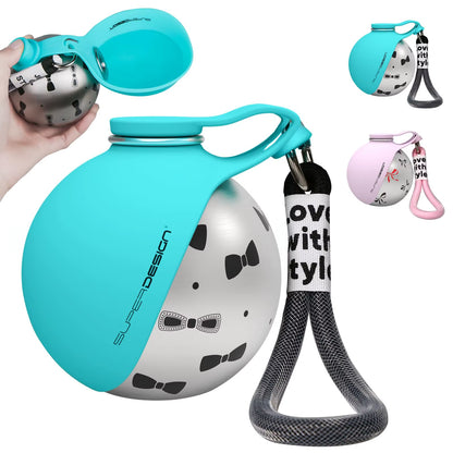 2-In-1 Portable Dog Water Bottle for Small Dogs - Leak-Proof & Compact Dog Travel Water Bottle -Stainless Steel Bottle & Silicon