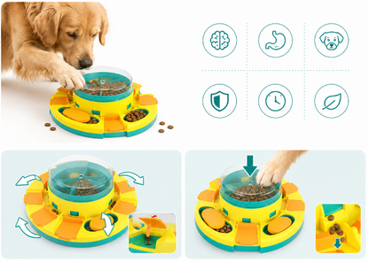 🎯 Juguete Puzle Interactivo 2 en 1 para Perros: Estimulación Mental y Comedero Antiansiedad Premium