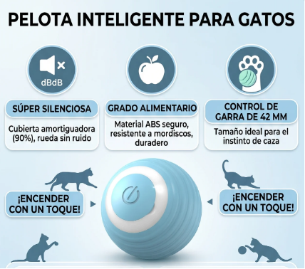 🐱 Pelota Inteligente para Gatos: Juguete Automático que Despierta su Instinto Cazador