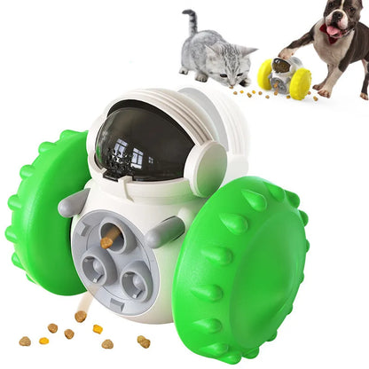 Juguete Robot Dispensador de Premios para Perros y Gatos — Comedero Lento Interactivo con Autogravedad