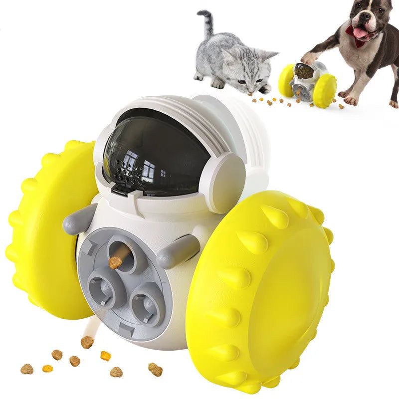 Juguete Robot Dispensador de Premios para Perros y Gatos — Comedero Lento Interactivo con Autogravedad