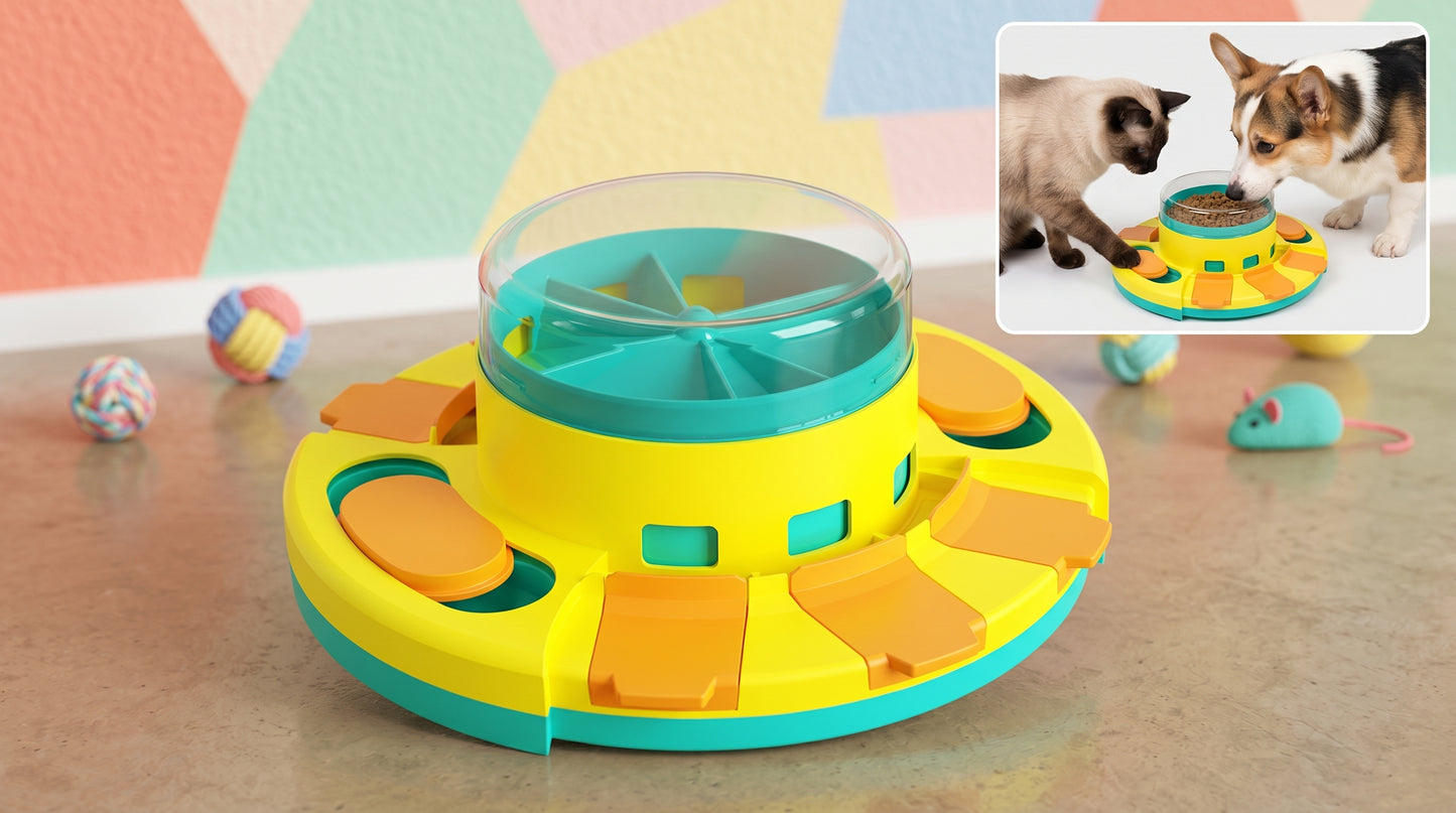 🎯 Juguete Puzle Interactivo 2 en 1 para Perros: Estimulación Mental y Comedero Antiansiedad Premium