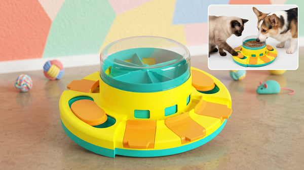 🎯 Juguete Puzle Interactivo 2 en 1 para Perros: Estimulación Mental y Comedero Antiansiedad Premium