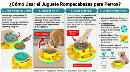 🎯 Juguete Puzle Interactivo 2 en 1 para Perros: Estimulación Mental y Comedero Antiansiedad Premium