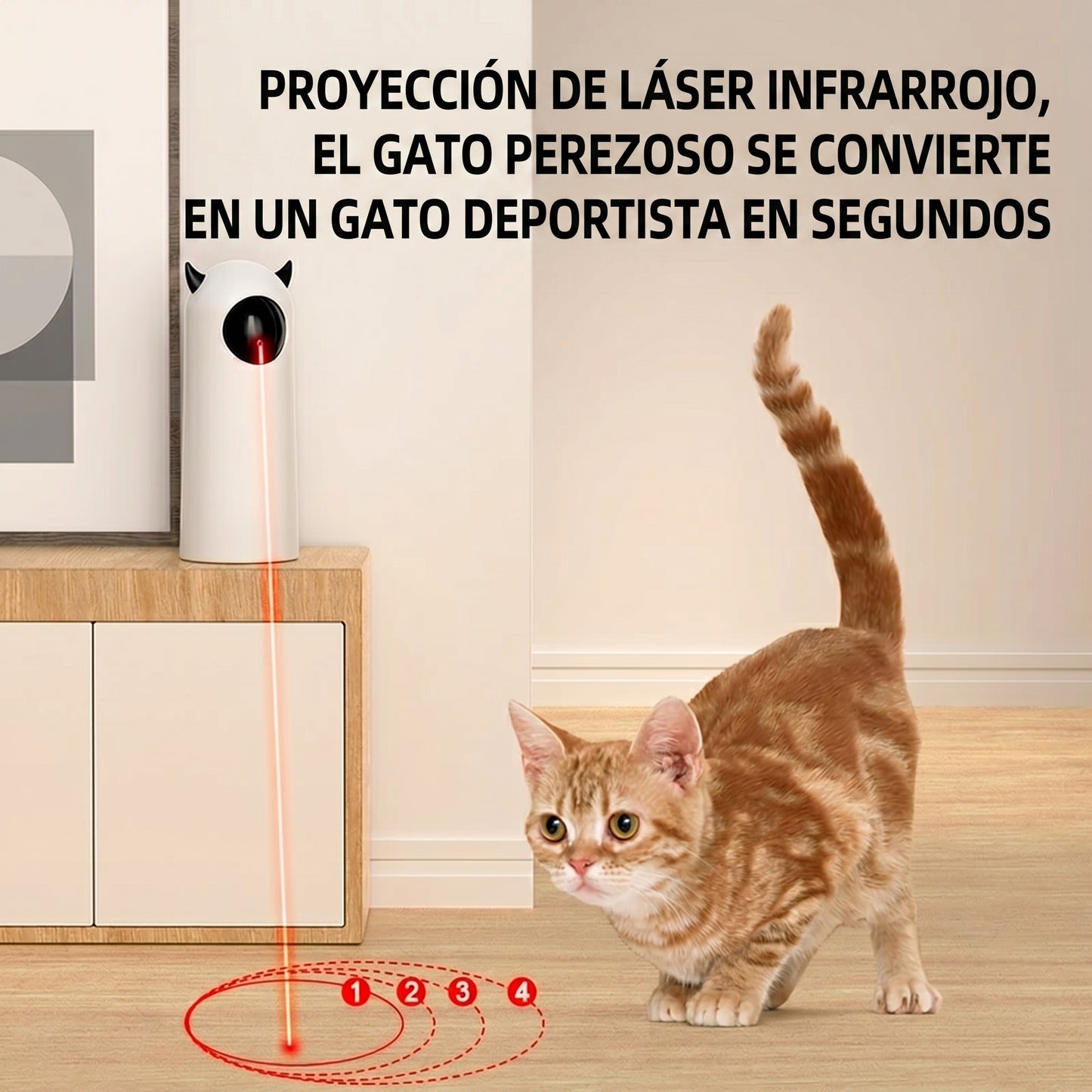 ✨ Juguete Láser LED Automático para Gatos: Caza, Salta y Enloquece – Diversión Inteligente Sin Parar